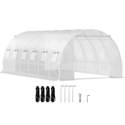 Obrázok produktu pre Fóliový skleník 6,1x3x2,1 m - Oblúková strecha - Pozinkovaný oceľový rám skleníka - 140 g/cm3 PE - Mobilný skleník - Vodotesný a odolný voči UV žiareniu - Chladiaci rám - Vhodný na pestovanie zeleniny, kvetov a rastlín