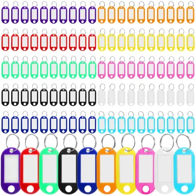 Produktbild von Set von 500 Plastik Schlüsselanhängern mit Etiketten in 10 Farben