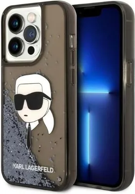 Image de Karl Lagerfeld Klhcp14Llnkhck Iphone 14 Pro 6.1 Black/Black Hardcase Glitter Karl Head