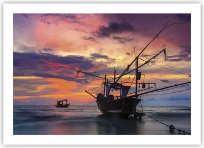 Produktbild von Poster - Poster ohne Rahmen - Asien Boot Kutter - 70x50 cm - Wand Bild - Wanddeko - Wandbilder - Kunstposter - Wandposter - Bilder - Kunstdruck - Wanddekoration - Wandbild - P2XAA70x50-4144