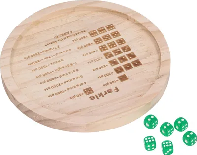Immagine prodotto di Farkle Dadi Tably migliorare le abilità matematiche in legno gioco classico per la famiglia rotonda 18 cm
