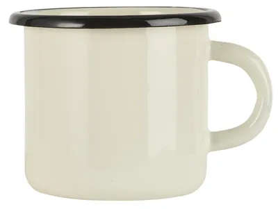Produktbild von IB Laursen Becher Emaille Creme Weiß Tasse 400 ml Kaffeebecher