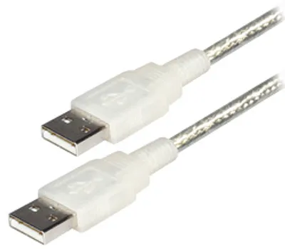 Produktbild von Transmedia Verbindungskabel; USB Typ A Stecker auf USB Typ A Stecker, transparent, 0,6 m, C 140-0,6 T
