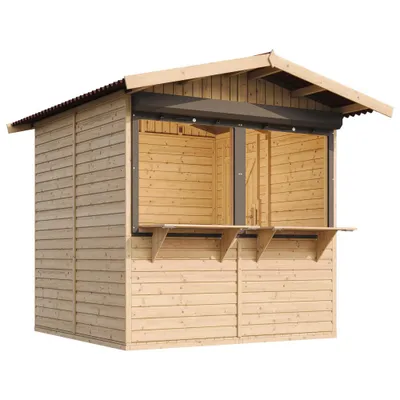 Imagen del producto de Casa de jardín de madera, puesto de mercado de madera - 253 x 263/4 m2. Modelo: TIMBELA M149Z