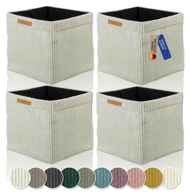 Produktbild von Kallax Boxen Cord 4er Set beige, faltbare Aufbewahrungsbox 33x33x31cm