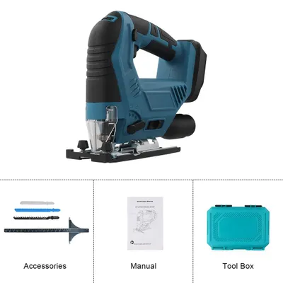 Image de Scie sauteuse sans fil - 18V, 300W - 3 vitesses - Coupe d'onglet de 0 à 45° - 3500 tr/min - Pour bois, métal, plastique - Sans batterie