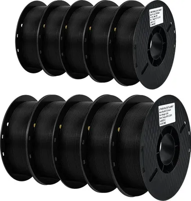 Obrázek produktu pro PLA filament, pro 3D tiskárny, průměr 1,75 mm, role 1 kg, 10 kg PLA černá