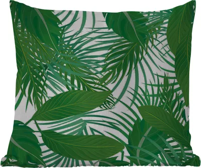 Produktbild von MuchoWow® Outdoor Kissen - Blätter - Muster - Tropisch - 60x60 cm - Wetterfest - Lounge Kissen - Dekoration - Schlaf Kissen