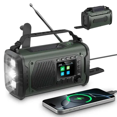 Productafbeelding van Noodradio DAB+ 27000mAh Opwindradio Powerbank Zaklamp USB-C
