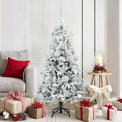 Immagine prodotto di Maison Exclusive - Albero di Natale artificiale pieghevole, bianco, 150 cm, in PE e PVC