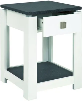 Produktbild von Moderne Granit-Tisch mit praktischer Schublade in Weiß