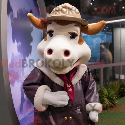 Produktbild von Hereford-Kuh-Maskottchen-Kostüm REDBROKOLY mit Windjacke und Hut