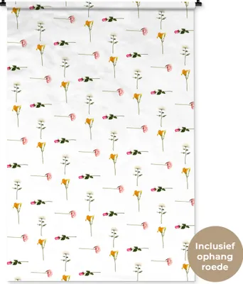 Produktbild von MuchoWow® Wandteppich Wandbehang Blumen - Pastell - Muster 120x180 cm Tapisserie Dekoration Wandtuch - Schlafzimmer - Dekorationen für das Haus