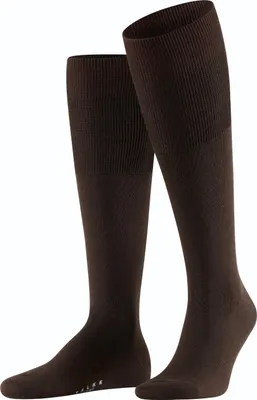 Produktbild von FALKE Herren Socken - Airport, Kniestrümpfe, Schnurwolle, Unifarben Dunkelbraun 45-46