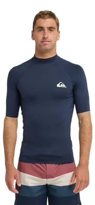 Immagine prodotto di Maglietta Quiksilver con protezione UV, modello "Everyday Spandex" per il surf, colore blu scuro: taglia M