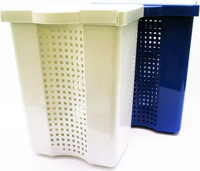 Produktbild von Wäschebox 60 Liter mit Klappdeckel - blau oder grau