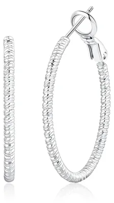 Produktbild von Große silberne Creolen für Damen, gefertigt aus 925er Sterlingsilber
