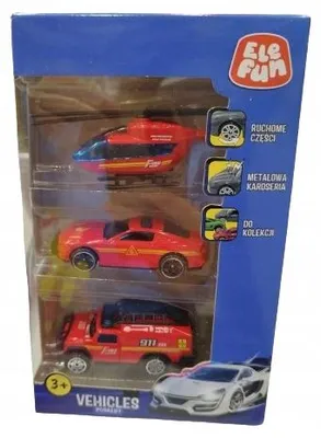 Produktbild von Elefun 3er-Set Metallautos Feuerwehr 1:58