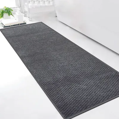 Image de Tapis de bain antidérapant, lavable et très absorbant – Pour douche, baignoire et WC – Gris, 50 x 150 cm