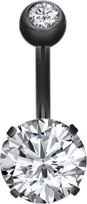Produktbild von Frauen Zirkonia Barbell Bauchnabel Nabel Ring Körper Piercing Schmuck Geschenk-Schwarz