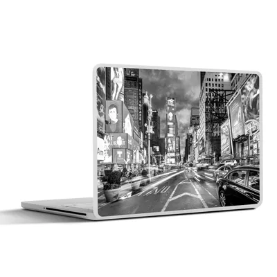 Produktbild von MuchoWow® Laptop Aufkleber Sticker Cover New York - Auto - Schwarz - Weiß 30x21 cm - Sticker für Laptop - Selbstklebend