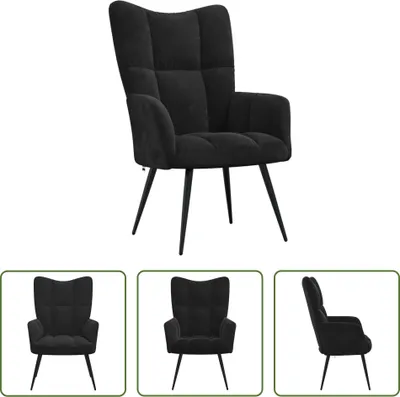Immagine prodotto di The Living Store Poltrona relax in velluto nero