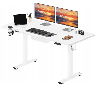 Zdjęcie produktu dla Stół z regulacją wysokości QE1W-1660-EUV1, 160 x 60 cm, biały