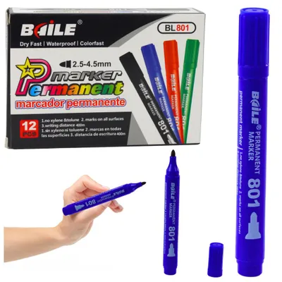 Produktbild von Permanentmarker, wasserfest, blau, 2,5-4,5 mm