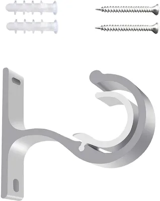 Imagen del producto de Soportes para cortinas de aluminio, 2 unidades, para barras de 25-28 mm, aptos para montaje en pared y techo