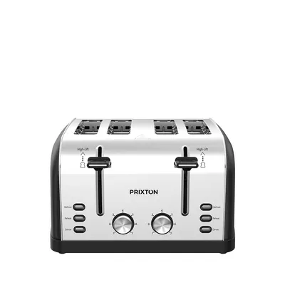 Produktbild von PRIXTON 4‑Scheiben‑Toaster Nera mit 4 extra breiten Schlitzen, 7 Bräunungsstufen, 1900 W, Edelstahl‑Design