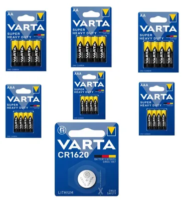 Image de Batteries VARTA SHD Zink-C : lot comprenant 4 piles AAA, 4 piles AA et 1 pile CR1620 3V au lithium