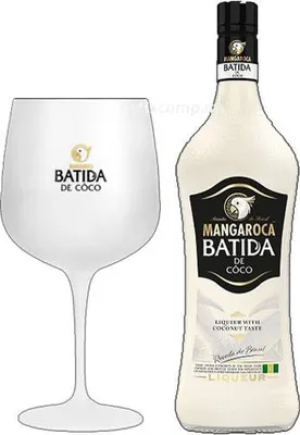 Produktbild von Mangaroca Batida de Côco 0,7L (16% vol) + 1x Batida Weinglas - Satinglas - [Enthält Sulfite]