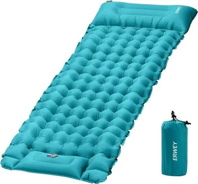 Zdjęcie produktu dla Mata kempingowa Isomat, samopompująca, 200 x 70 cm, nadmuchiwany materac z pompką nożną i poduszką, wodoodporny, Isomat, kemping, materac powietrzny, materac nadmuchiwany, outdoor, do wędrówek, na plażę, do namiotu