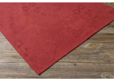 Imagen del producto de Mantel individual EDDA, diseño jacquard, color rojo, de lino y algodón, tamaño 100x100 cm