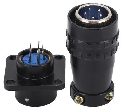 Image de Prise électrique pour l'aviation, 5 pôles, mâle et femelle, contacts en laiton, 400 V AC pour le courant