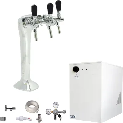 Produktbild von Sprudel Tafelwassergerät BieTal® BT-30U mit Kühlung 3-Wege Cobra Classic Chrom