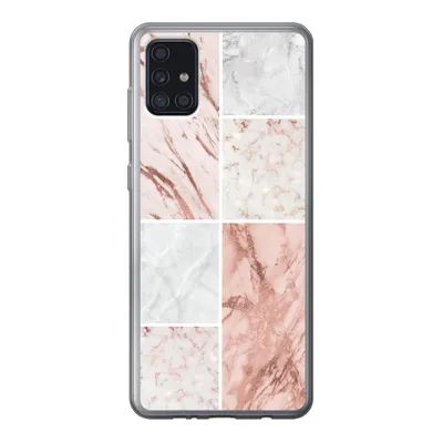 Produktbild von MuchoWow® Handyhülle Schutzhülle Hülle für Samsung Galaxy A52 5G Marmor - Weiß - Rosa Silikon Softcase Handy Hülle - Umschlag