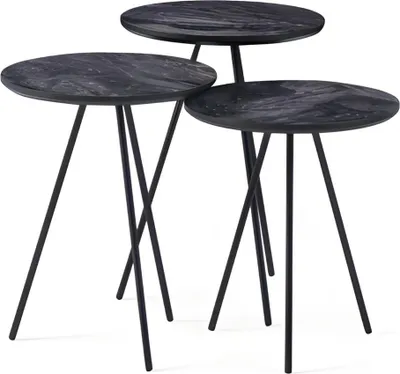 Produktbild von Wohnzimmer Set 3tlg Rund Beistelltische Wohnzimmertisch Kaffeetisch Tisch