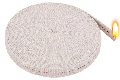 Öllampendocht 15 m, 2 cm breit, Baumwolle, beige