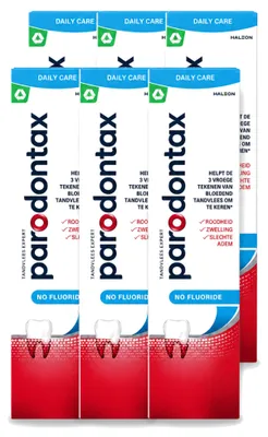 Imagen del producto de 6 tubos de pasta dental Parodontax sin flúor - 75 ml - Paquete económico - 6 unidades