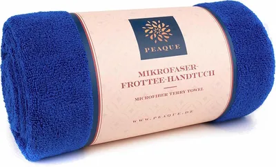 Produktbild von Mikrofaser-Handtuch mit Frottee-Struktur, Blau, 200x100 cm, Saunahandtuch, Badehandtuch, saugstark, schnelltrocknend, kompakt, antibakteriell
