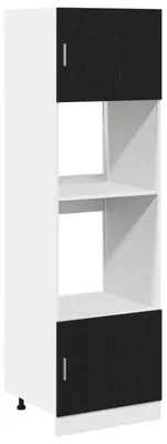Image de vidaXL Armoire suspendue avec étagère Noir aspect chêne 60 x 57 x 207 cm