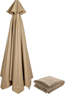 Produktbild von Ersatz-Sonnenschirmbezug 3x3m, 6 oder 8 Streben, Polyester, UV-Schutz, wasserdicht, khaki, für Garten