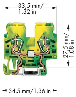 Produktbild von WAGO Schutzleiterklemme 870-917 0,08-2,5 mm² grün-gelb
