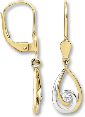Produktbild von Ohrhänger Zirkonia 333/- Gelbgold teil-rhodiniert