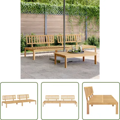 Immagine prodotto di The Living Store Divano da centro giardino in pallet 2 pz. Legno massiccio di acacia