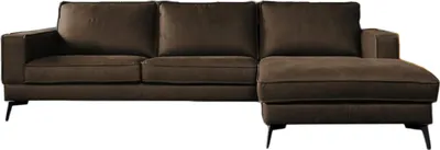Produktbild von KAWOLA Sofa BLOOM Ecksofa Leder dunkelbraun Recamiere rechts