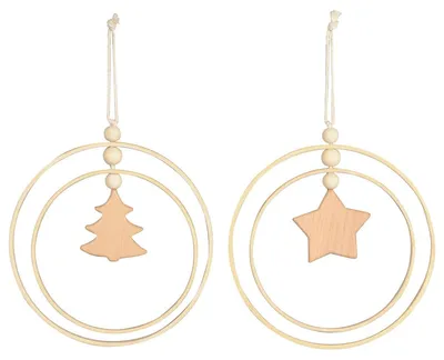 Produktbild von Hängedeko in Braun, aus Bambus, Makramee als Weihnachtsdeko