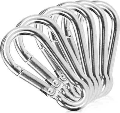 Produktbild von com-four® 6x Karabiner klein - Premium Karabinerhaken aus witterungsbeständigem Edelstahl 304 - Mini Karabiner mit 36 kg Tragkraft / WLL für Schlüsselanhänger, Garten, Haushalt, Handwerk - 40 x 4 mm