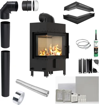 Produktbild von Kamin KRATKI LUCY Links 12 kW Ø200 Einbauset mit Schließung